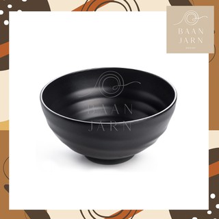 ชามข้าวญี่ปุ่น ถ้วยเกาหลี ข้าวหน้าหมู หน้าเนื้อ ดงบุริ DONBURI เมลามีน black bowl (LBW065S)