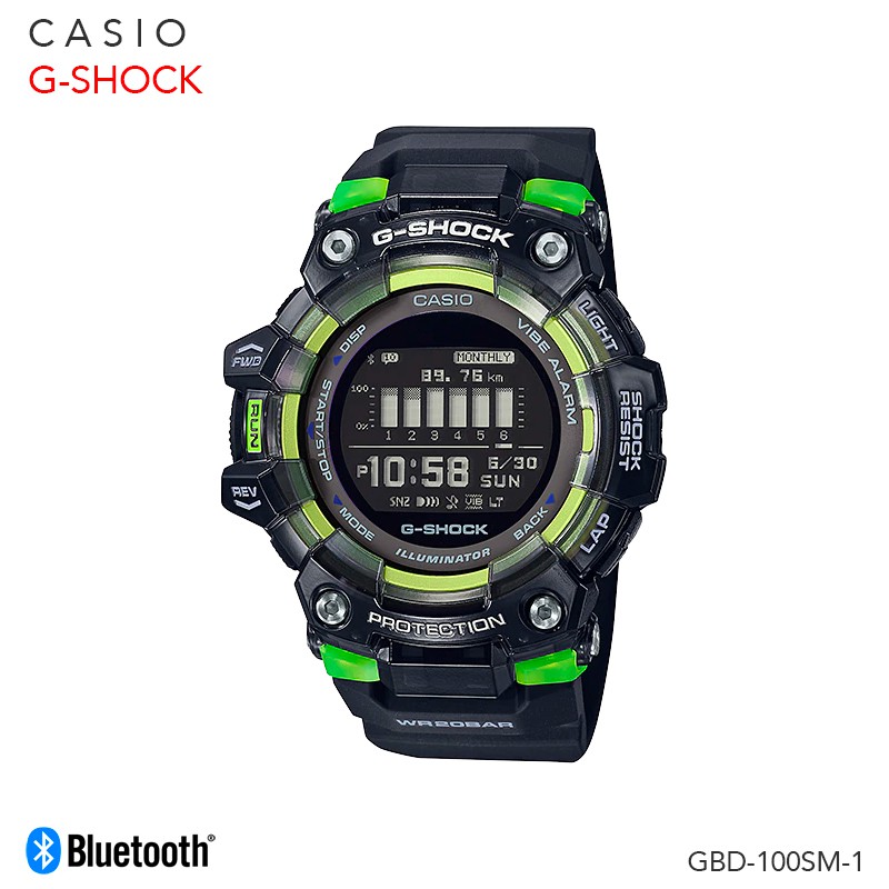 Casio G-Shock G-Squad นาฬิกาข้อมือ เชื่อมต่อสมาร์ทโฟน บลูทูธ นับก้าว รุ่น GBD-100 GBD-100SM GBD-100S