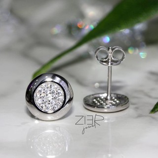 ต่างหูเงินแท้ 925 ประดับพลอยCZ Earring Silver 925 With Cubic Zirconia-(E27170082)