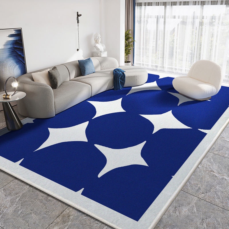 สินค้าใหม่ 140*200cm/160*230cmสีฟ้าพรมห้องนั่งเล่น, พรมขนาดใหญ่, พรมเรียบง่าย, พรมวินเทจ, พรมห้องนอน, พรมกันลื่น