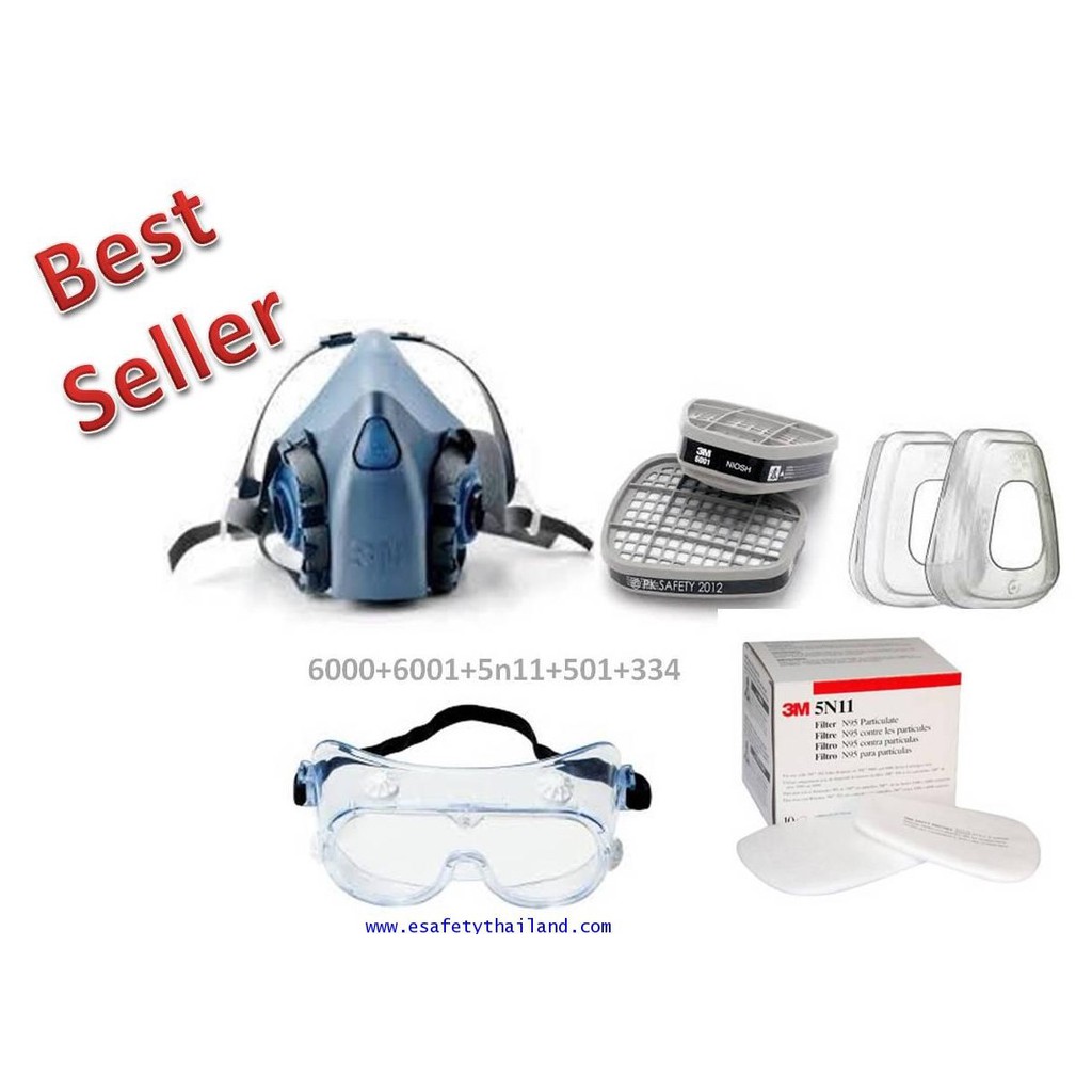 ชุดหน้ากาก3M 7500 ขนาดกลาง(M) สำหรับงานพ่นสี พ่นยาฆ่าแมลง