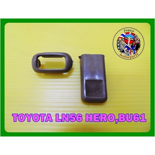 ปุ่มล็อคประตู TOYOTA LN56 HERO,BU61 (พร้อมขอบ) สีน้ำตาล