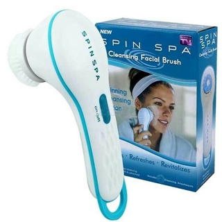 0สปาขัดล้างหน้าแบบใส่ถ่านSPIN SPA 2a พร้อมหัวเปลี่ยน 2 อันสปาล้างหน้า