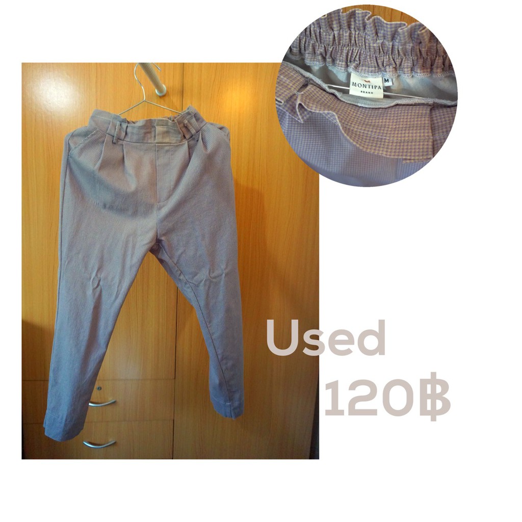 Used 120฿ (ราคารวมส่งค่า🥰) สภาพ 80% ตัวนี้มีสีซีดตรงเอวนิดดเดียวค่ะ  ซื้อจากร้าน @montipa.brand (ราค