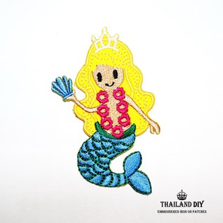 [ พร้อมส่ง ] ตัวรีดติดเสื้อ การ์ตูน น่ารัก นางเงือกน้อย Mermaid Patch งานปัก ตัวรีด อาร์ม ติดเสื้อผ้า เด็ก กระเป๋า หมวก