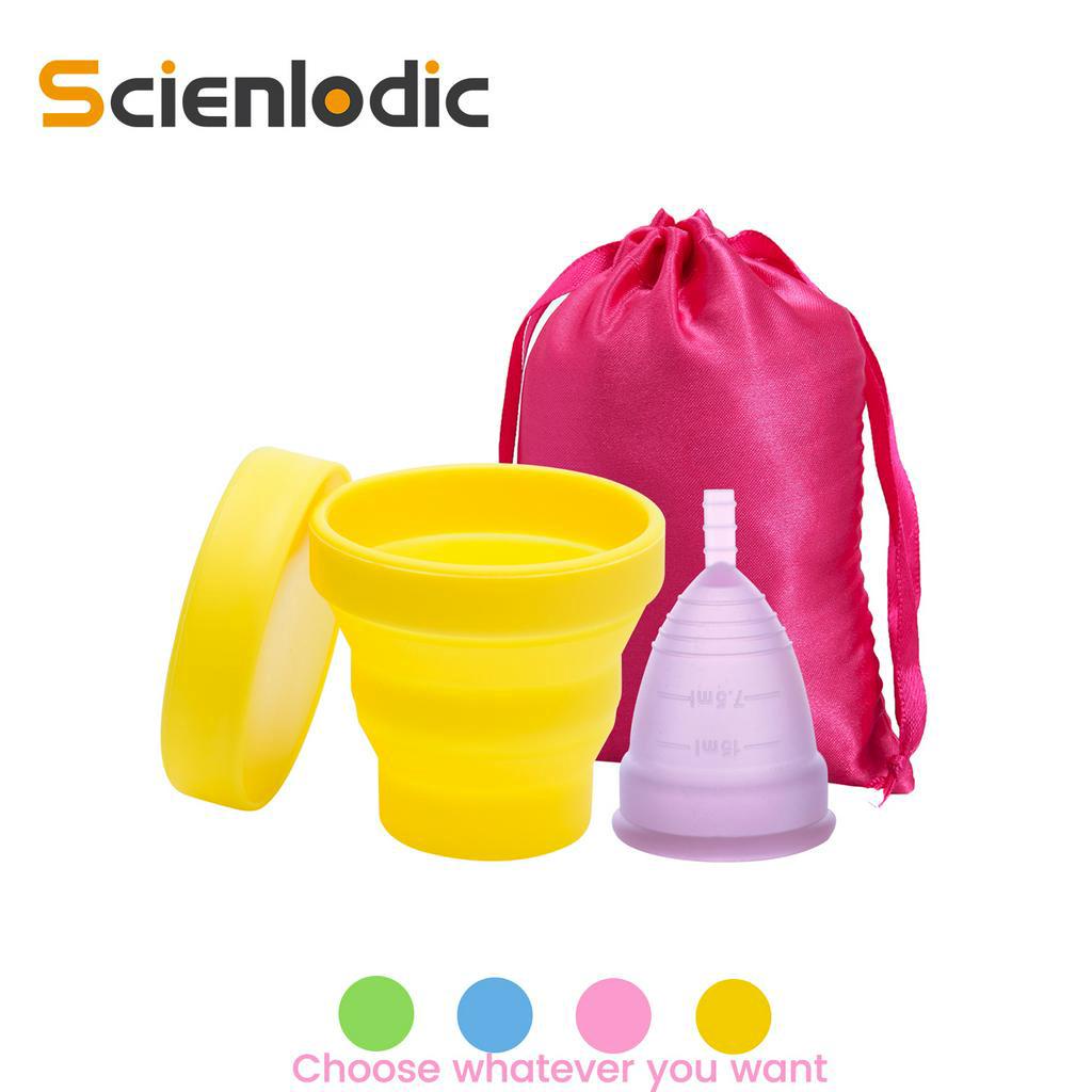 Scienlodic Lady Care ถ้วยประจําเดือนฆ่าเชื้อซิลิโคนเกรดทางการแพทย์ถ้วยประจําเดือนฆ่าเชื้อสุขอนามัยของผู้หญิง
