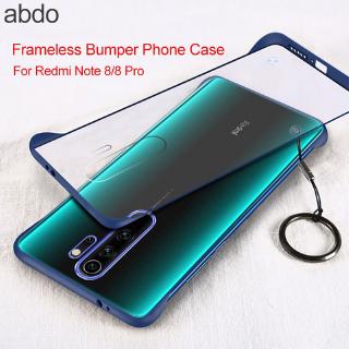 Frameless Case Xiaomi Redmi Note 8 Pro Ultra thin Transparent Cover With Ring
