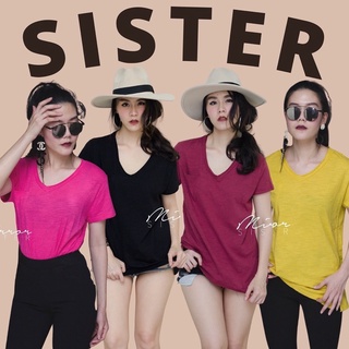 Mirrorsister’s Cayla Vee basic Tee เสื้อยืด เสื้อสลาฟ เสื้อคอวี เสื้อทรงbasic เสื้อใส่ได้ทุกวัน เสื้อสลาฟคอวี