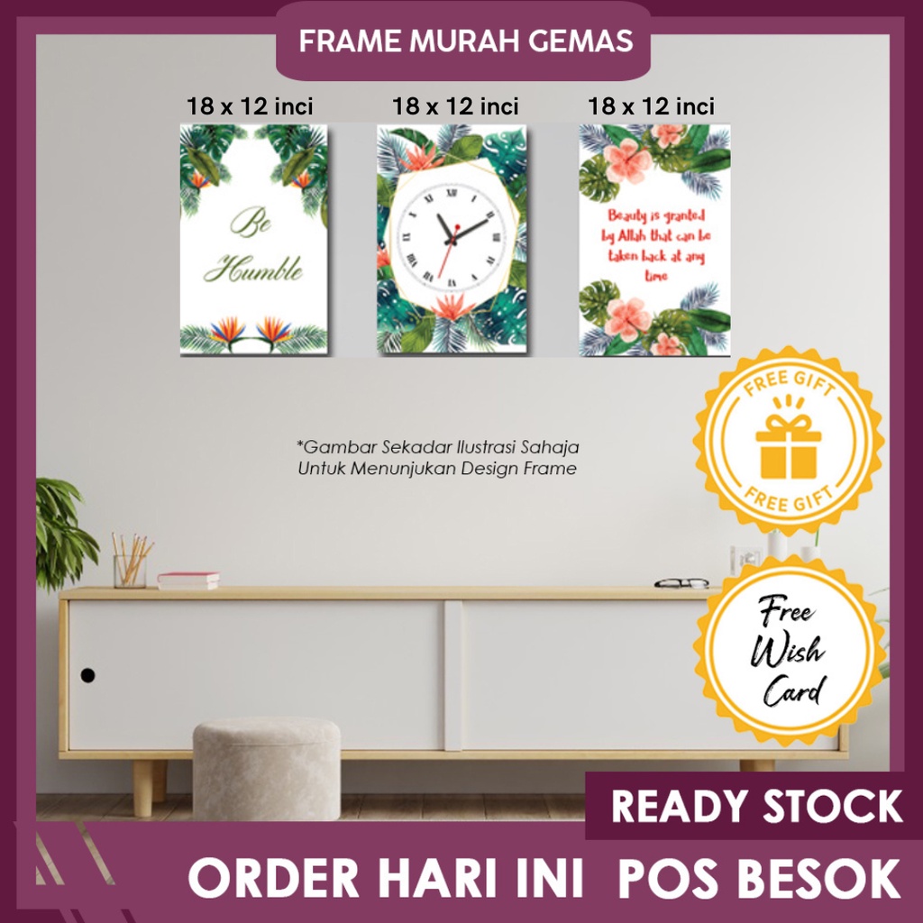 POST IN 24 HOURS FJ 10 ISLAMIC CLOCK FRAME 3 PANEL
