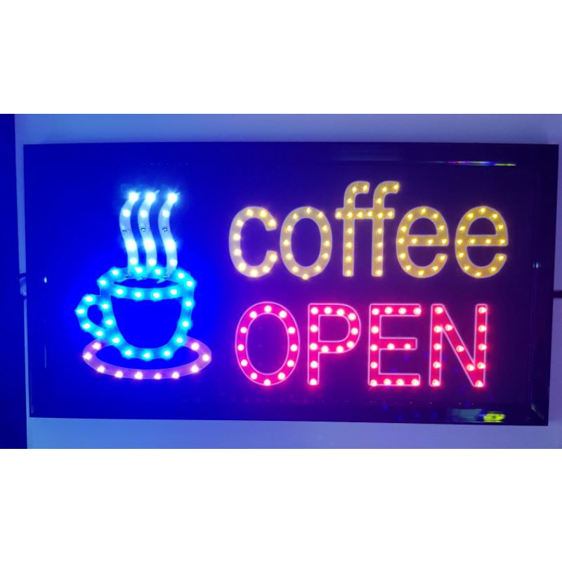 ป้ายไฟ LED Coffee OPEN