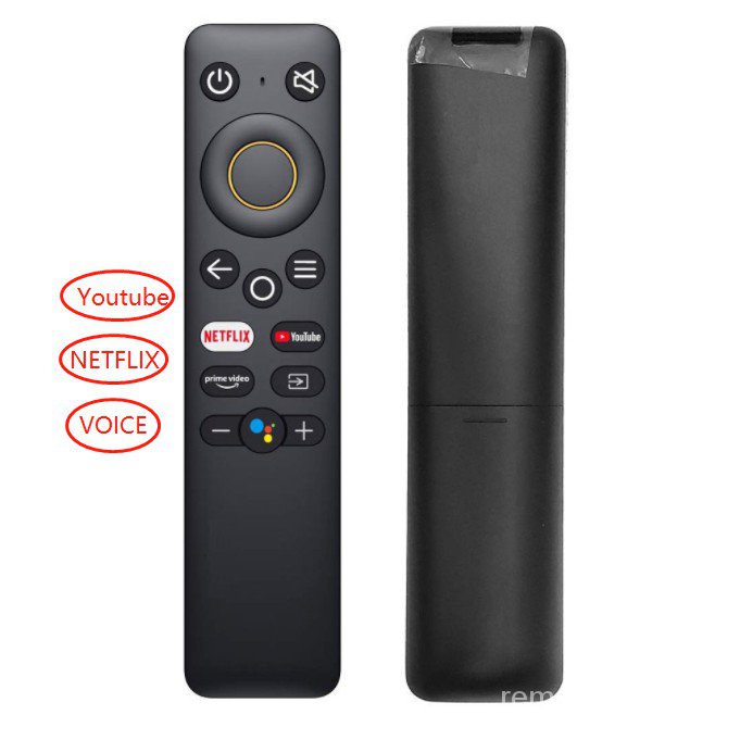 รีโมทคอนโทรลด้วยเสียงใหม่สําหรับ Realme Smart LED TV YouTube Netflix Prime วิดีโอ Google Assistant
