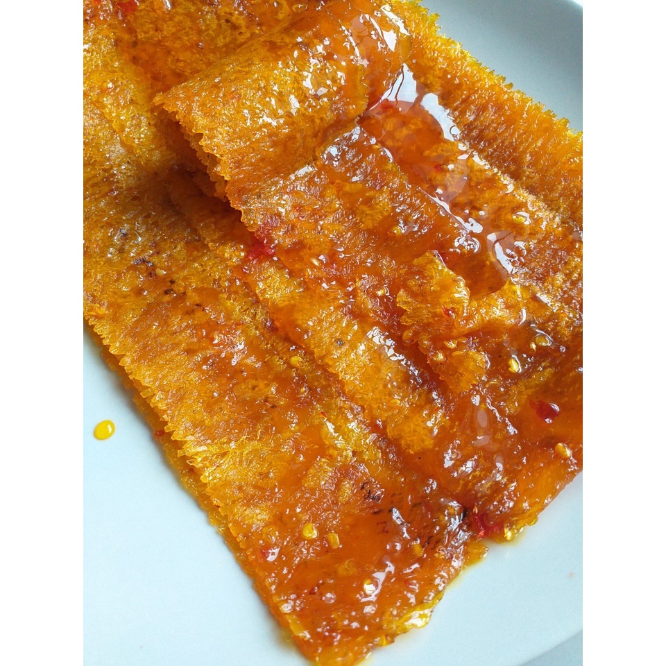 ปลาหมึกบดชุบน้ำจิ้ม ปลาหมึกสามรส เนื้อแท้ เกรดA  ขนาด 100 g.  **ของดี ของอร่อยเมืองประจวบ**