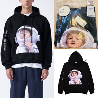 💙แท้💯%ADLV BABY FACE HOODIE BLACK ASTRONAUT