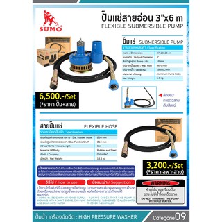 ปั๊มแช่สายอ่อน 3x6m SUMO FLEXIBLE SUBMERSIBLE PLUM