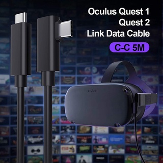 สายเคเบิล VR ใช้กับ Oculus Quest 2 Link Cable, 16FT(5M) USB Type C to C, USB 3.2 Gen1 5Gbps/3A Virtual Reality Headset Cable for Oculus Quest 2&amp;PC VR