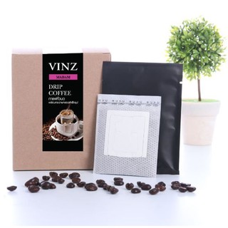 พร้อมส่ง!! Vinz Drip Coffee Madam กาแฟดริป จากดอยช้าง อาราบิก้า คั่วเข้ม 1 กล่อง (10 ซอง)