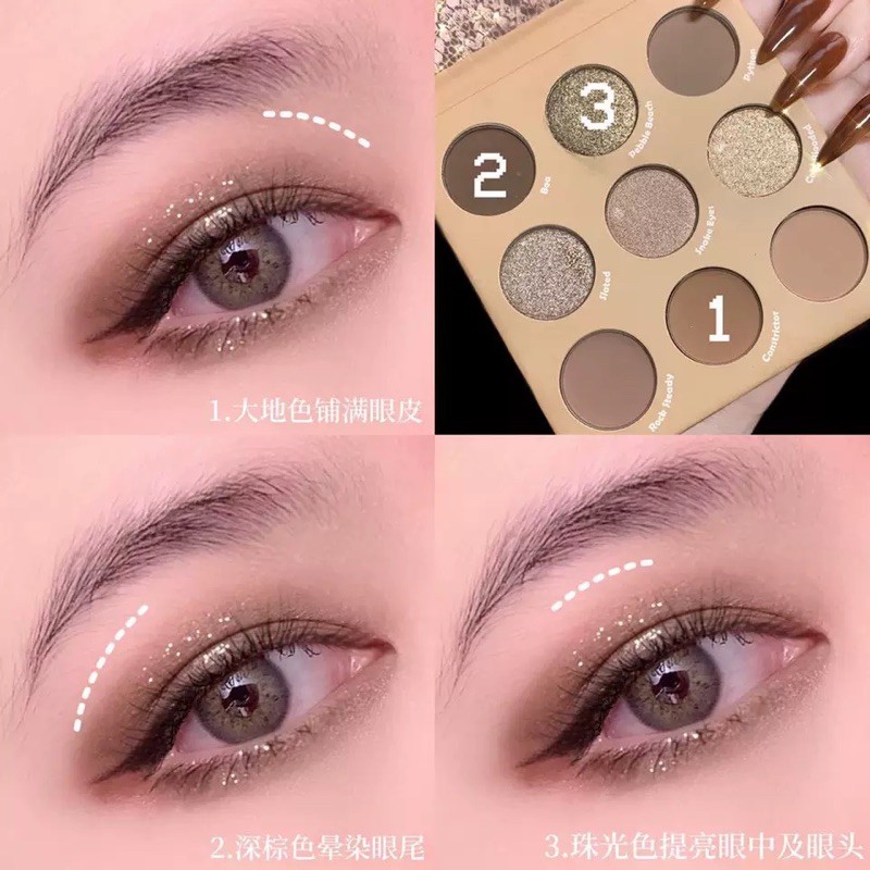 อายแชโดว์ ที่ทาตาพร้อมส่ง สีน้ำตาล เอิธโทน เกาหลี เครื่องสำอาง สีสุภาพ everyday look guicami ของแท้ 