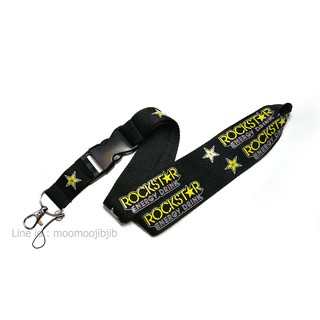 Rockstar Lanyard สายคล้องคอ คล้องบัตร สายกว้าง 2.5 ซม. สายยาว สกรีนสวยไม่ลอก