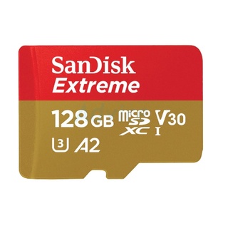 SanDisk Extreme microSDXC, SQXAA 128GB, V30, U3, C10, A2, UHS-I, 190MB/s R, 90MB/s W, 4x6, Lifetime Limited ME6-000953 การ์ดความจำ