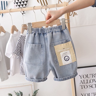 Ready Stock Korean Summer New Boys Casual Cartoon Print Denim Shorts