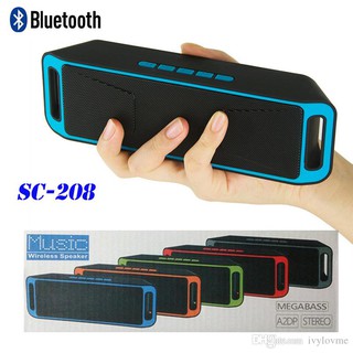 ของแท้ แบตทนกับ  ลำโพงบลูทูธ Bluetooth speaker SC-208 s-208 คละสี