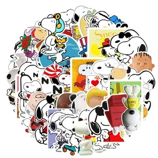 💥พร้อมส่ง💥Snoopy สนูปี้ PEANUTS sticker สติกเกอร์กันน้ำรูปแบบที่แตกต่างกัน 50ชิ้น