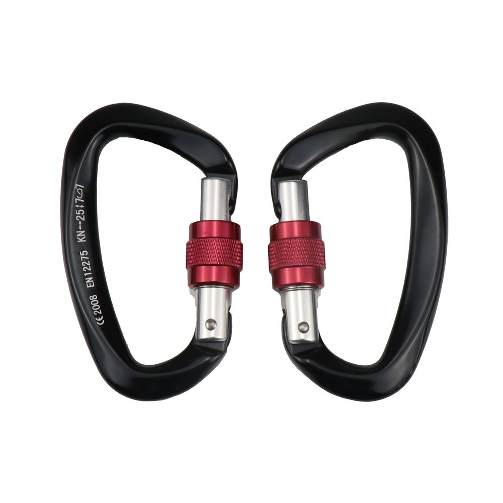 25KN Heavy Duty Carabiner Clips Carabiner with Screw Locking Gate for