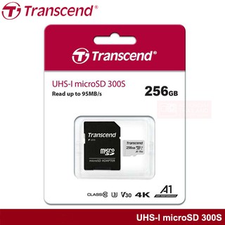 Transcend UHS-I MicroSD Card 300S 256GB Read up to 95MB/s Write 45MB/s Memory เมมโมรี่การ์ด กล้องติดรถยนต์ ประกัน 5 ปี