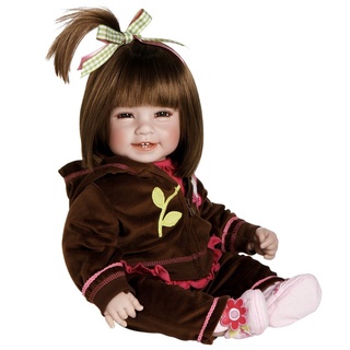 RARE 2015 ADORA Special Hand Made Workout Chic Toddler Doll Clear Crystal Purple Eyes Brown Hair ตุ๊กตาเด็กเสมือนจริง