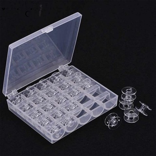 25/50 Pcs Transparent Sewing Machine Bobbins/ Round Plastic Bobbin with Storage Box/ Home Sewing Accessories Tools