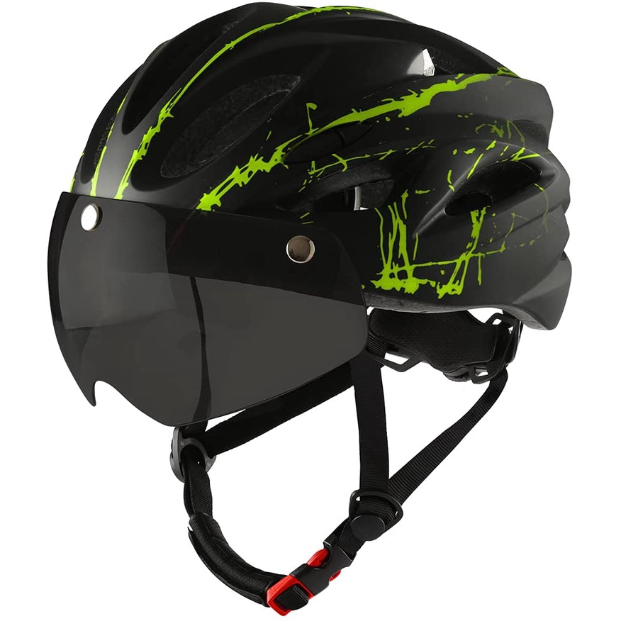 SUYIAMIA Bicycle Helmet Adult Bike Helmet Tail Rear Light With Magnetic Visor Adult MTB Road Bike Helmet