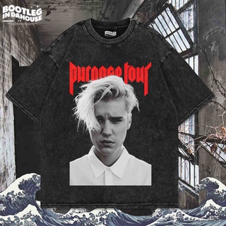 เสื้อยืดผ้าฝ้าย เสื้อยืด พิมพ์ลาย Justin BIEBER PURPOSE TOUR OVERSIZE WASHING VINTAGE | เสื้อยืด โอเวอร์ไซส์ | เสื้อยืด