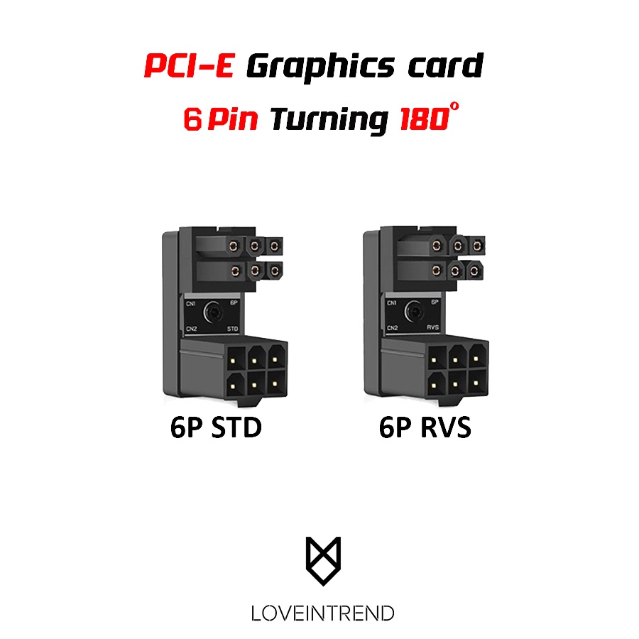 การ์ดจอ 8PIN PCI-E Turning Adapter หัวแปลง PCI-E 8pin 180°