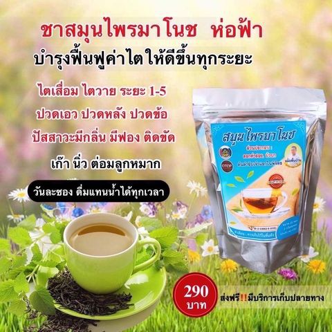 (ของแท้) สมุนไพรชามาโนช ห่อสีฟ้า 1ห่อ 20ซอง บำรุงไต ไขมัน ความดัน เบาหวาน ชนิดชง