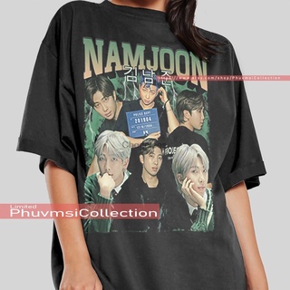 เสื้อยืดสีขาวเสื้อยืด พิมพ์ลายแร็ปเปอร์ Kim Nam-joon Rap Monster Bangtan Boys สไตล์เกาหลี สําหรับผู้ชาย 2022S-4XL