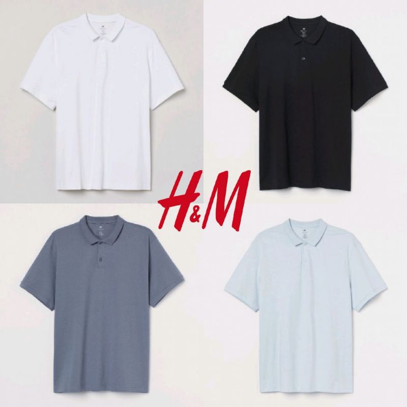 เสื้อยืด COLLAR / BASIC POLOSHIRT HnM + FEEE PAPERBAG HnM
