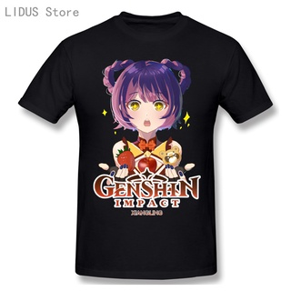 Genshin Impact - Xiangling 2 เสื้อยืดลําลอง ผ้าฝ้าย แขนสั้น คอกลม พิมพ์ลาย แฟชั่น สําหรับผู้ชาย คู่รัก