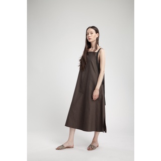 QueenCows ชุดให้นม Poco Maxi Dress(Dark Brown)