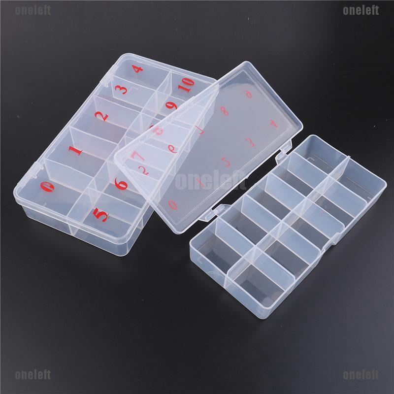 jak* 10 cells false nail art tips box storage case fake nail art tips