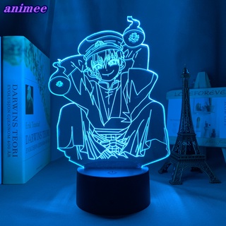 โคมไฟกลางคืน Led รูปการ์ตูนอนิเมะ Toilet Bound Hanako Kun 3d สําหรับตกแต่งห้องนอนเด็ก