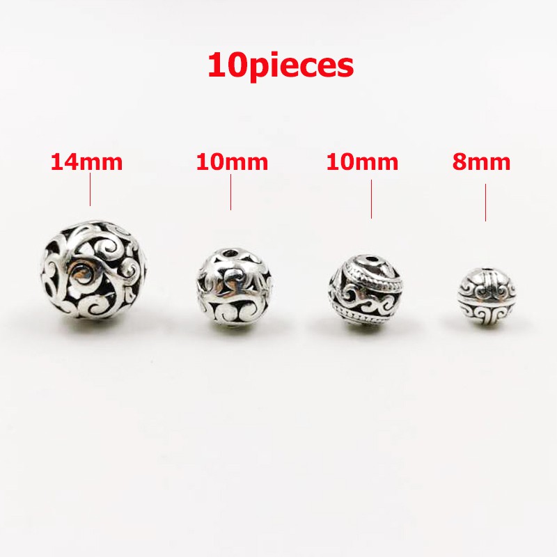 10 ชิ้น/ถุง Tasbih Hollow ดอกไม้ลูกปัดโลหะแกะสลักโบราณโลหะผสมลูกปัดสําหรับเครื่องประดับ DIY ทํา spacer ลูกปัดอุปกรณ์เสริม