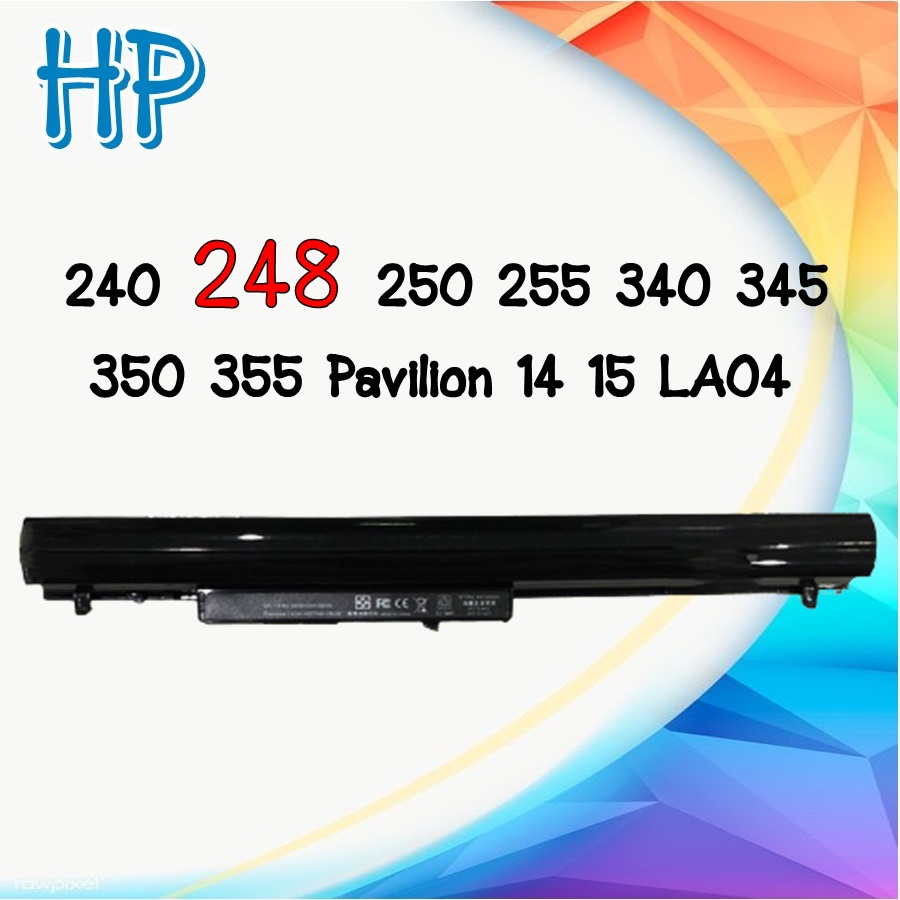 HP Battery แบตเตอรี่โน๊ตบุ๊ค HP 240 248 250 255 340 345 350 355 Pavilion 14 15 Series Model : LA04