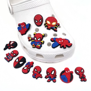 Jibbit crocks เข็มกลัด ลายการ์ตูน Spiderman Series Avengers Spider Man Jibbits สําหรับตกแต่งรองเท้า 1 ชิ้น