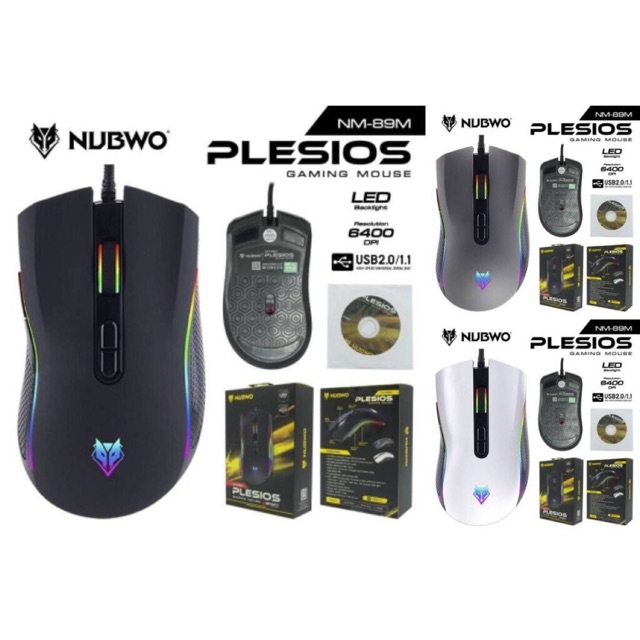 เมาส์เกมมิ่งมาโคร NUBWO PLESIOS NM-89M USB Mouse Macro มี3สี
