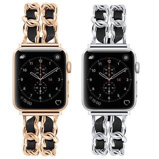 สายนาฬิกาข้อมือหนัง สเตนเลส โลหะ สําหรับ iWatch 38 มม. 40 มม. 41 มม. 42 มม. 44 มม. 45 มม.