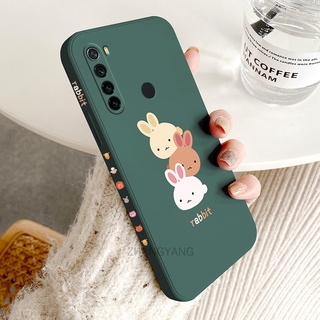 เคสโทรศัพท์มือถือ ซิลิโคน TPU ขอบตรง ลายกระต่ายสามตัวน่ารัก พร้อมสายคล้อง สําหรับ Realme 5 5i 6i 5 pro c3