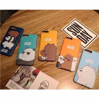 เคสหมี นิ่ม i5,6,6+,7,7+ We Bare Bear 5สี สวยสดใส เคสtpu นิ่มทั้งอัน คลุมเครื่อง