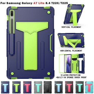 เคสแท็บเล็ต ซิลิโคน กันกระแทก พร้อมขาตั้ง สําหรับ Samsung Galaxy A7 Lite 8.7 T220 T225 Tab A 8.0 T290 T295 Tab A 8.4 T307