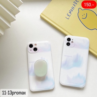 เคสไอโฟน+ไอริงวงรี ลายม่วงฟ้า