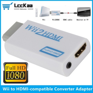 Lcckaa อะแดปเตอร์แปลงเสียง HD 1080P Wii เป็น HDMI 3.5 มม. Wii2HDMI สําหรับหน้าจอมอนิเตอร์ PC HDTV